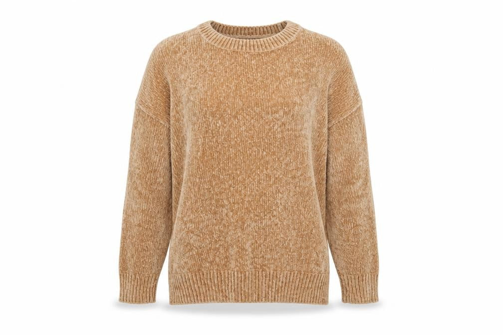 New Look Women's Beige M Knit Crew Neck Long Sleeve Pullover Jumper