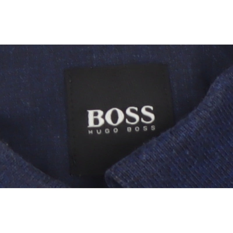 Hugo Boss Men’s Blue XL Slim Fit Long Sleeve Cotton Polo Shirt