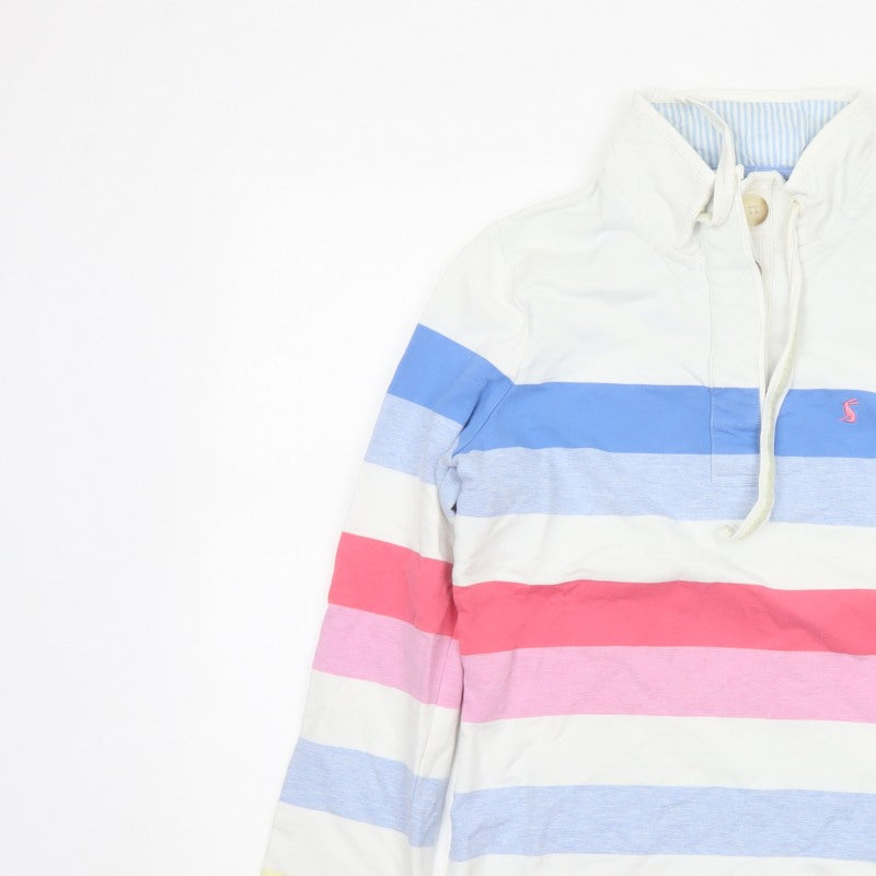 Joules Women’s Multicoloured Stripe 1/4 Zip Sweatshirt UK 8