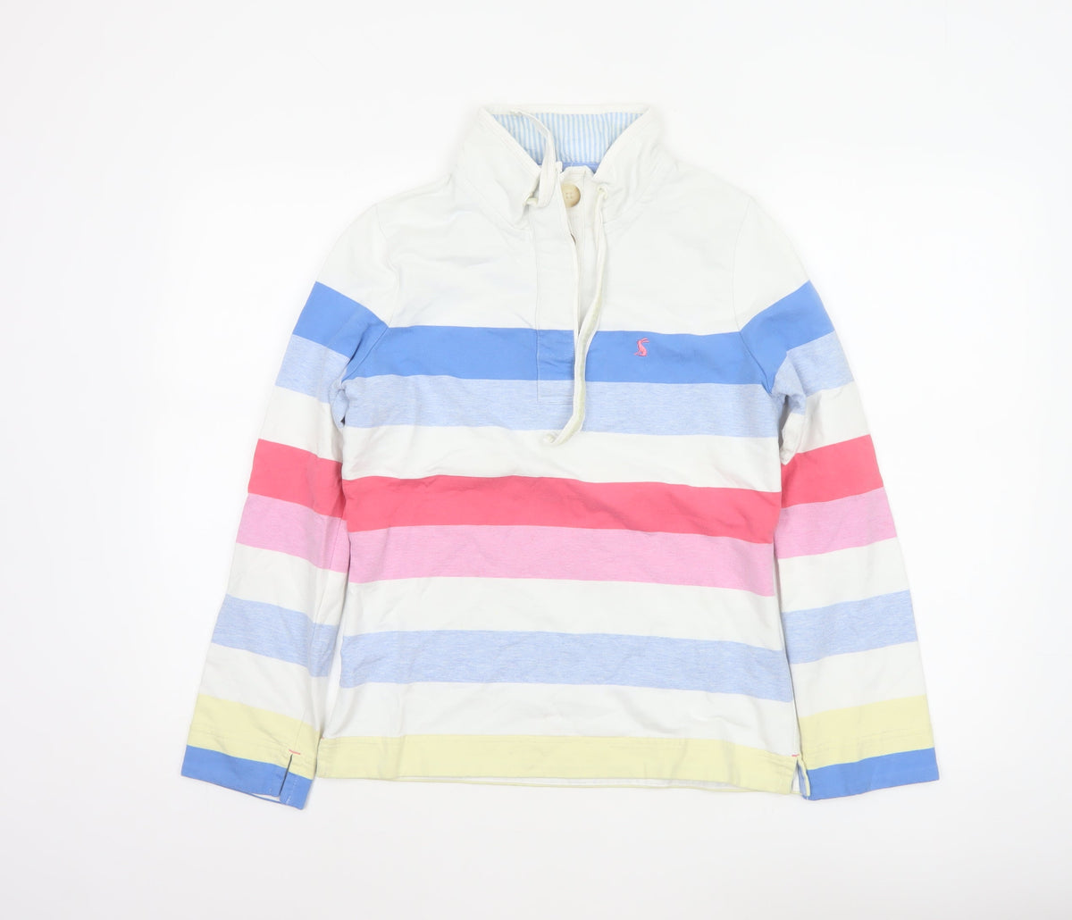 Joules Women’s Multicoloured Stripe 1/4 Zip Sweatshirt UK 8