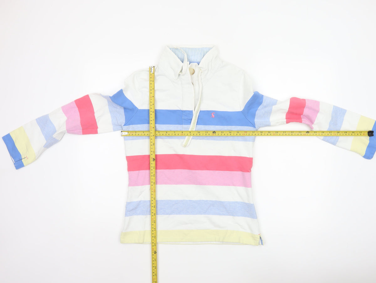 Joules Women’s Multicoloured Stripe 1/4 Zip Sweatshirt UK 8