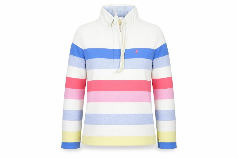 Joules Women’s Multicoloured Stripe 1/4 Zip Sweatshirt UK 8