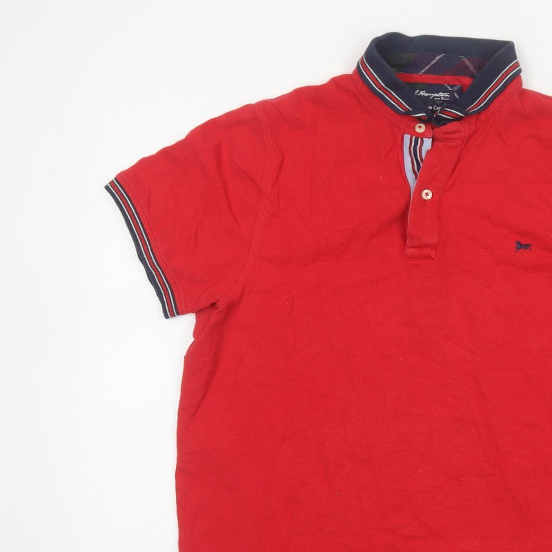 J Hampton & Sons Men’s Red L Cotton Short Sleeve Polo Shirt