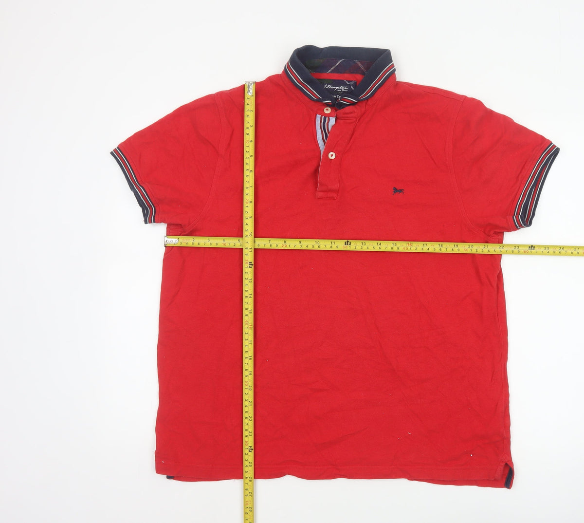 J Hampton & Sons Men’s Red L Cotton Short Sleeve Polo Shirt