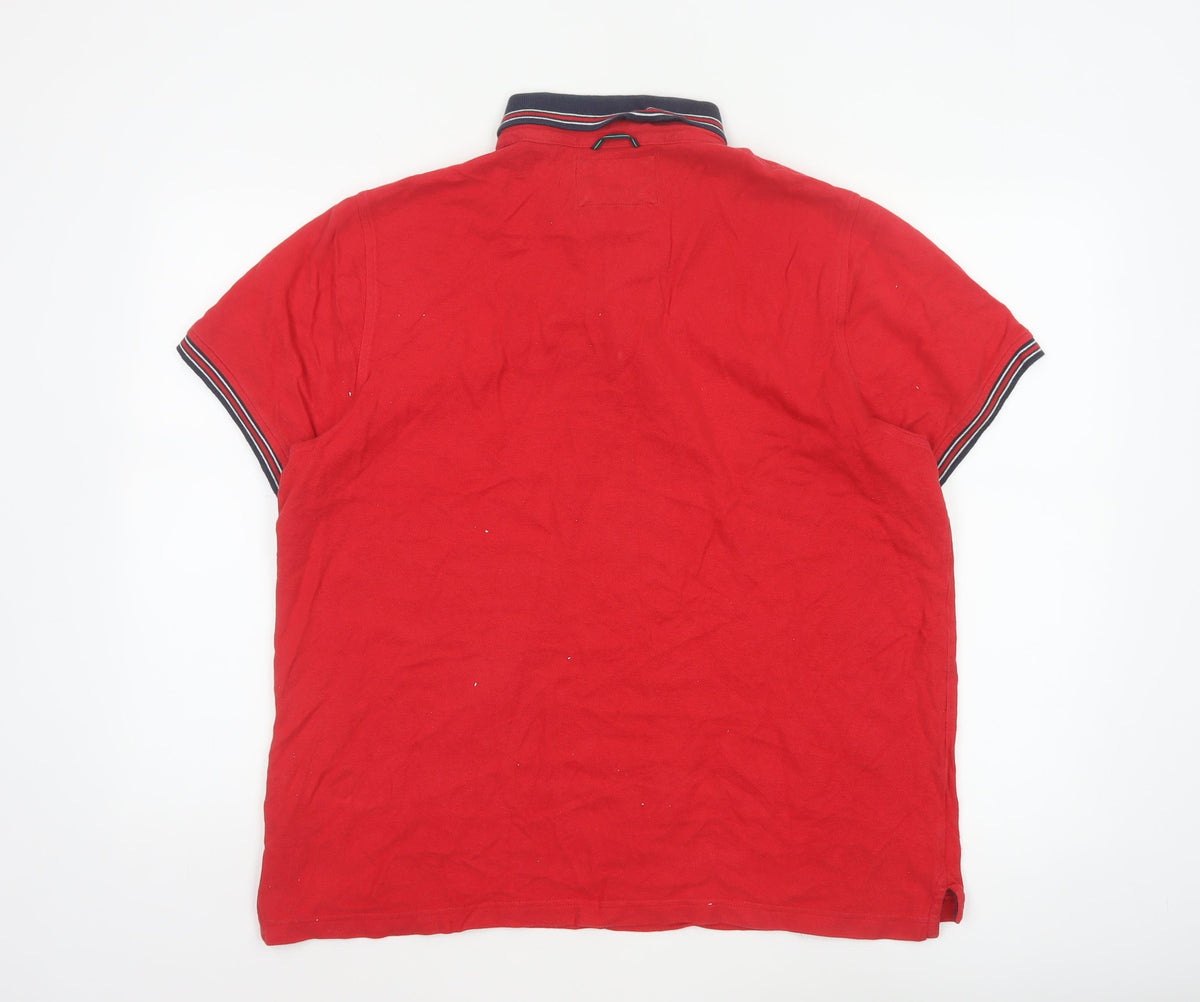 J Hampton & Sons Men’s Red L Cotton Short Sleeve Polo Shirt