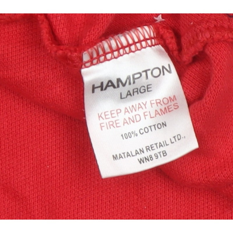 J Hampton & Sons Men’s Red L Cotton Short Sleeve Polo Shirt