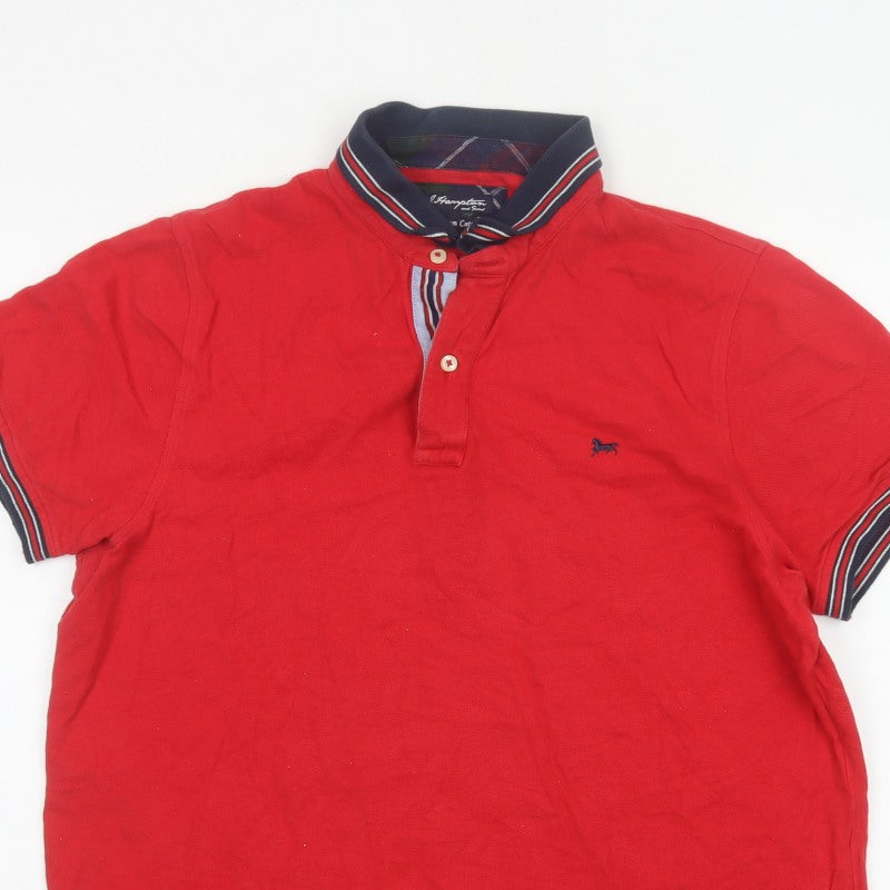 J Hampton & Sons Men’s Red L Cotton Short Sleeve Polo Shirt