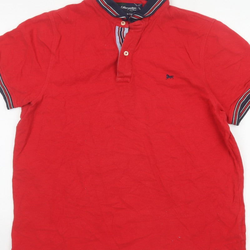 J Hampton & Sons Men’s Red L Cotton Short Sleeve Polo Shirt