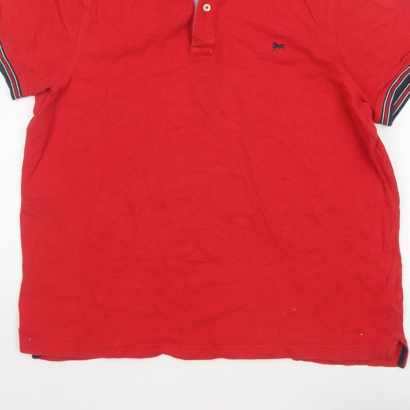 J Hampton & Sons Men’s Red L Cotton Short Sleeve Polo Shirt