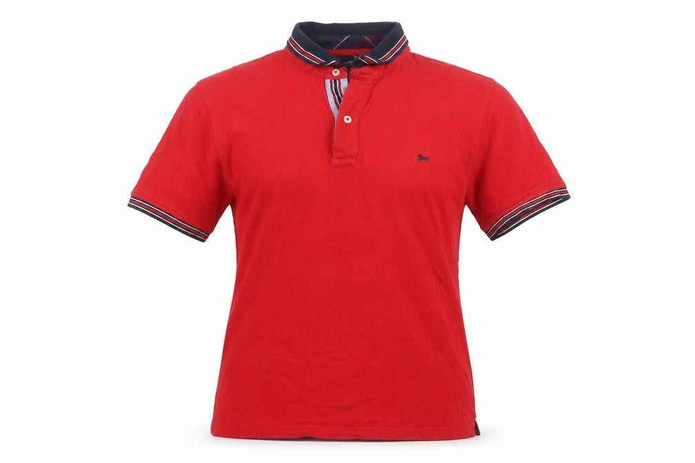 J Hampton & Sons Men’s Red L Cotton Short Sleeve Polo Shirt