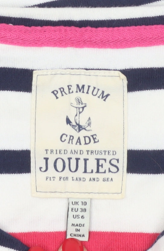 Joules Women Multicoloured UK 10 Jersey Striped Long Sleeve T-Shirt