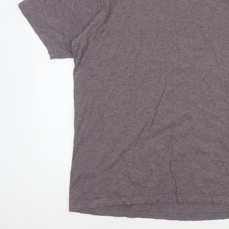 Dickies Men’s Grey Large Crew Neck Cotton Logo T-Shirt