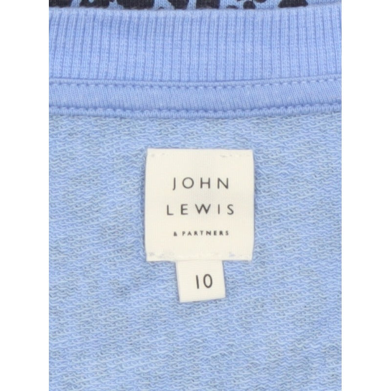 John Lewis Women Blue Leopard Print Jersey Sweatshirt Size 10