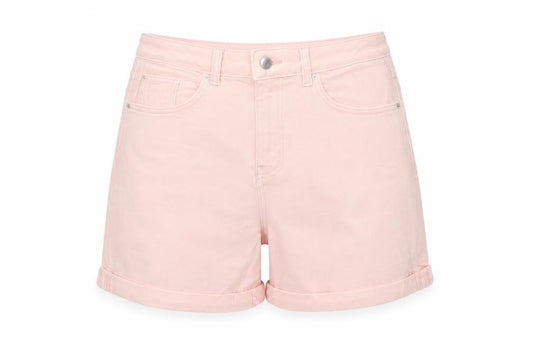 Marks and Spencer Women’s Pink Size 8 Cotton Stretch Cuffed Denim Shorts