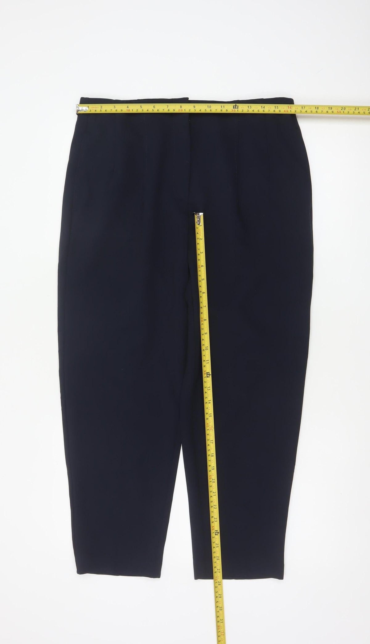 Marks & Spencer Women’s Navy Tapered Tailored Trousers UK 14 Regular
