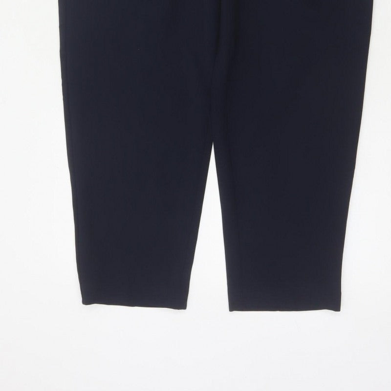 Marks & Spencer Women’s Navy Tapered Tailored Trousers UK 14 Regular