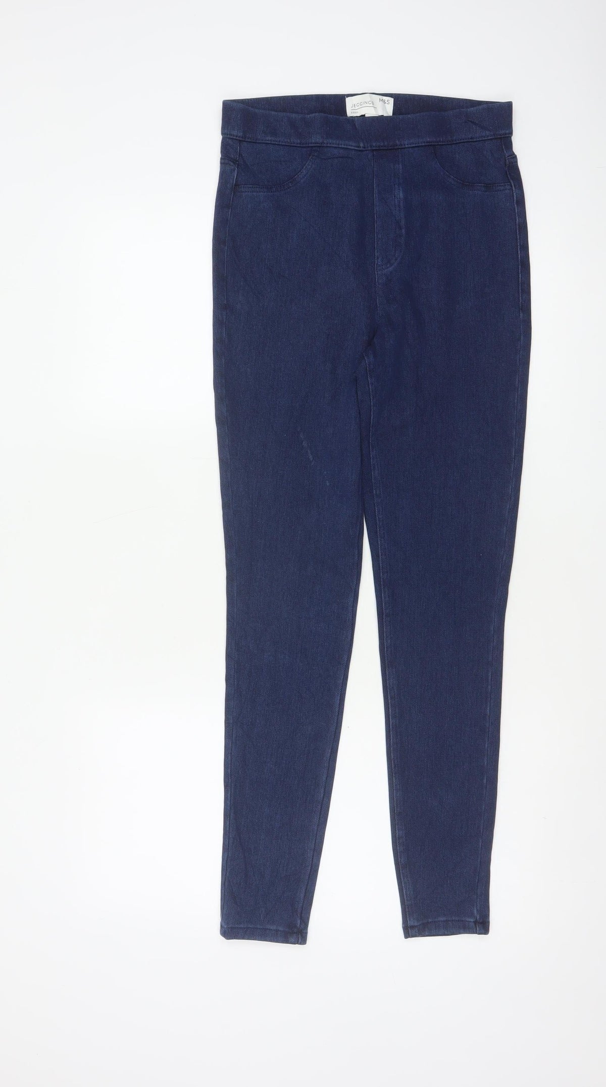 Marks and Spencer Women Blue Size 10 Regular Jeggings Skinny Stretch Denim