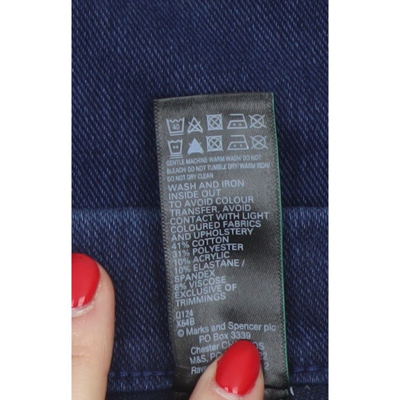 Marks and Spencer Women Blue Size 10 Regular Jeggings Skinny Stretch Denim