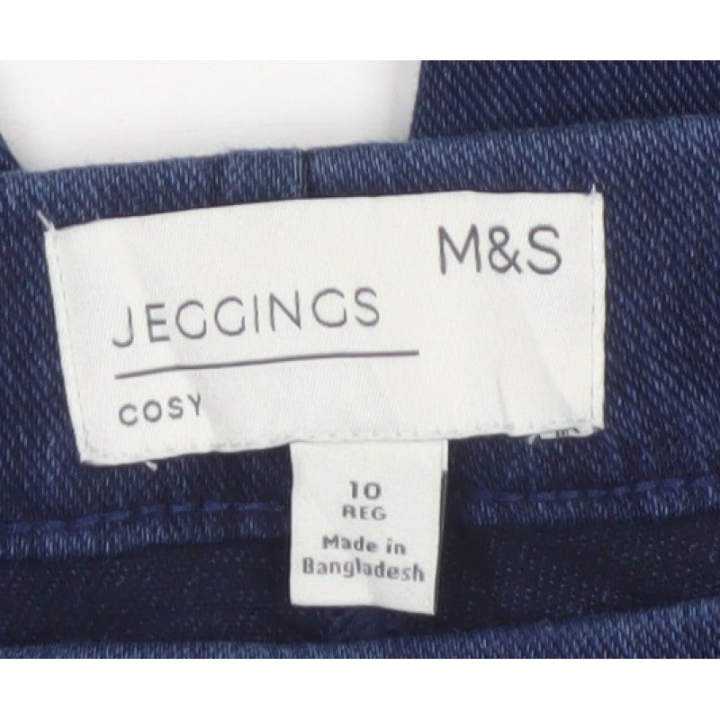 Marks and Spencer Women Blue Size 10 Regular Jeggings Skinny Stretch Denim
