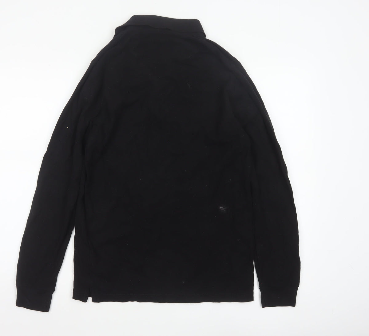 Jacamo Men's Black Size S Long Sleeve Cotton Polo Shirt Logo