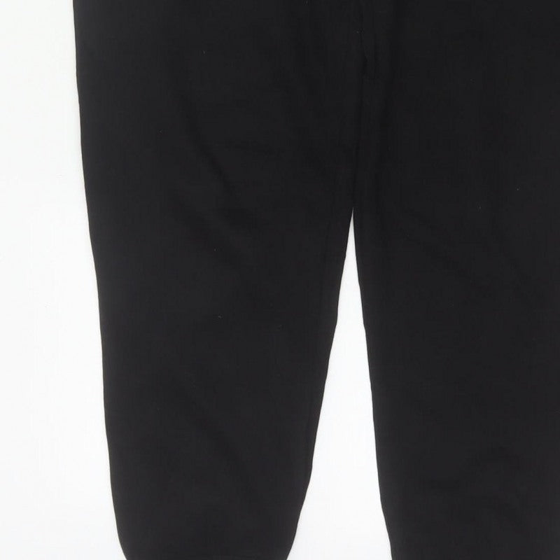 Zara Men’s Black Size S Cotton Blend Drawstring Cuffed Jogger Trousers