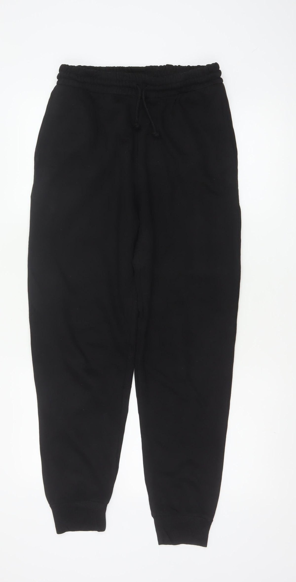 Zara Men’s Black Size S Cotton Blend Drawstring Cuffed Jogger Trousers
