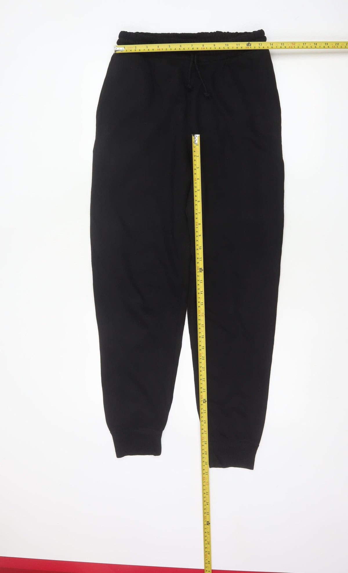 Zara Men’s Black Size S Cotton Blend Drawstring Cuffed Jogger Trousers
