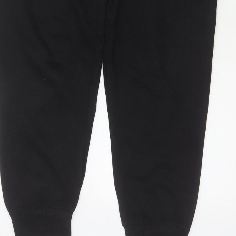 Zara Men’s Black Size S Cotton Blend Drawstring Cuffed Jogger Trousers