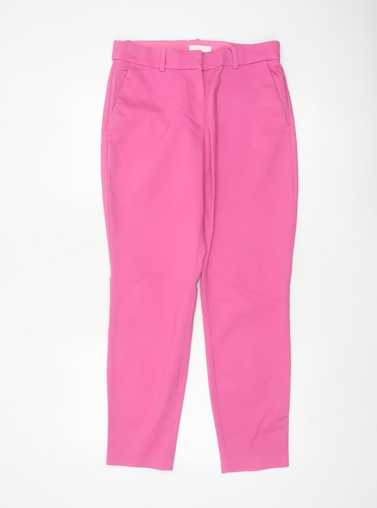 H&M Women Pink UK 12 High Rise Tapered Tailored Trousers