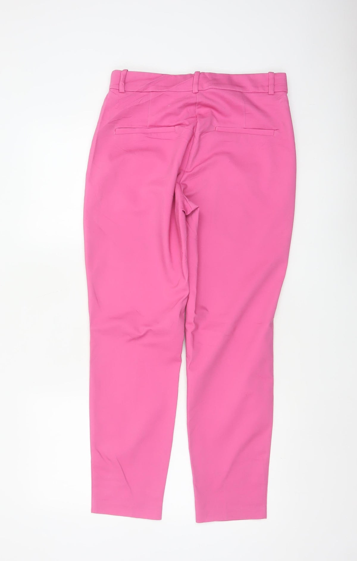 H&M Women Pink UK 12 High Rise Tapered Tailored Trousers