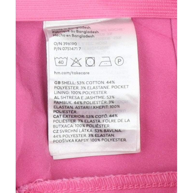 H&M Women Pink UK 12 High Rise Tapered Tailored Trousers