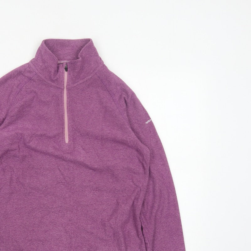 Trespass Women Purple UK 12 M 1/4 Zip High Neck Pullover Sweatshirt