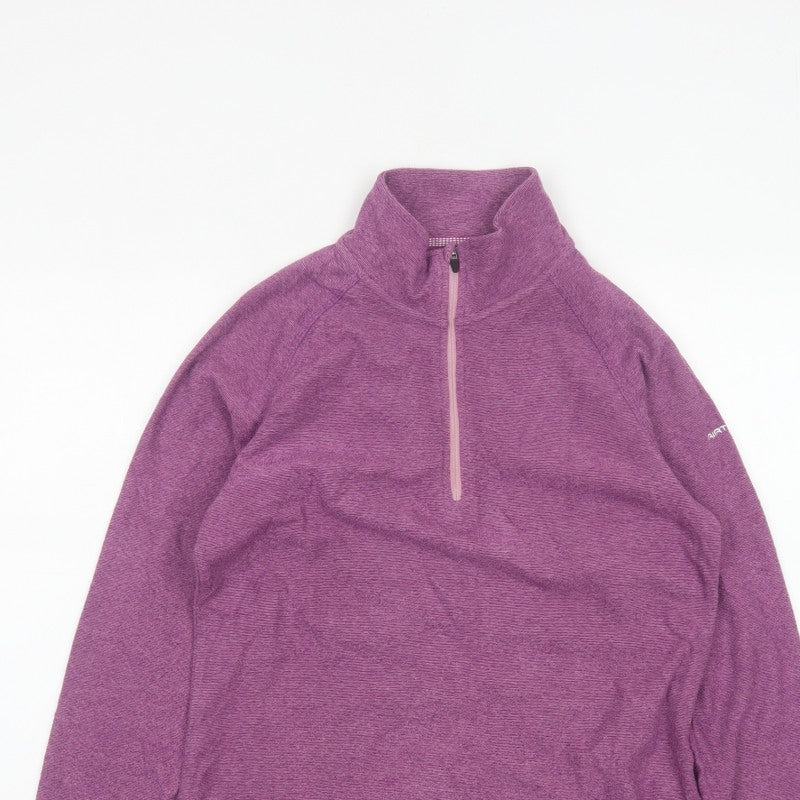 Trespass Women Purple UK 12 M 1/4 Zip High Neck Pullover Sweatshirt
