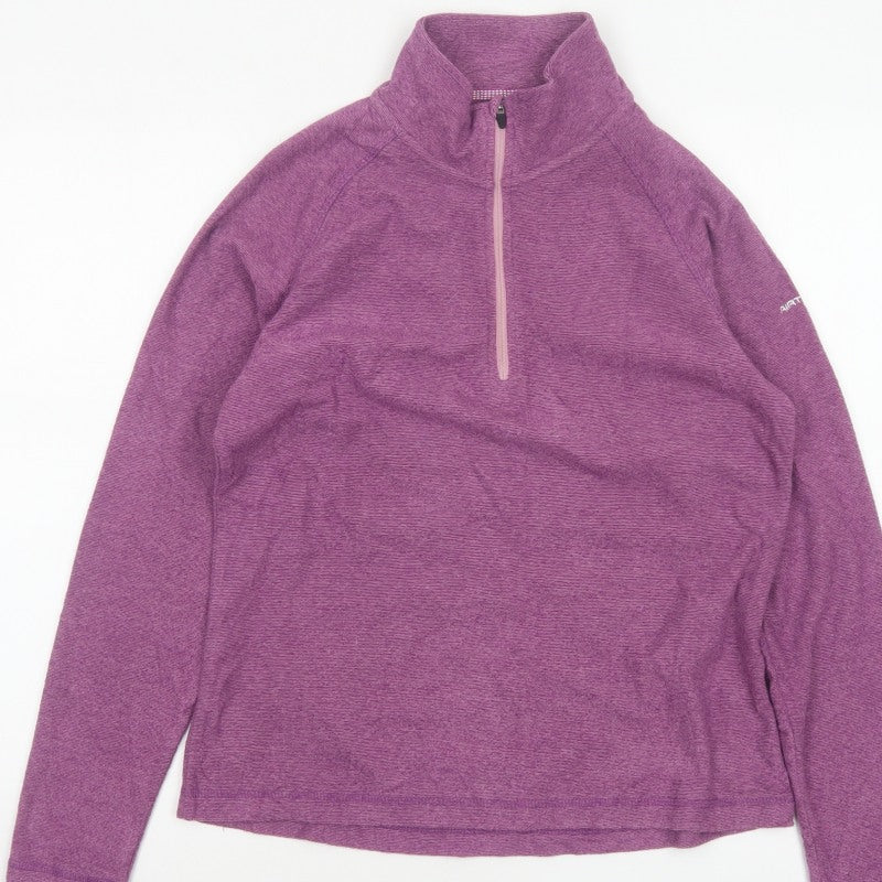 Trespass Women Purple UK 12 M 1/4 Zip High Neck Pullover Sweatshirt