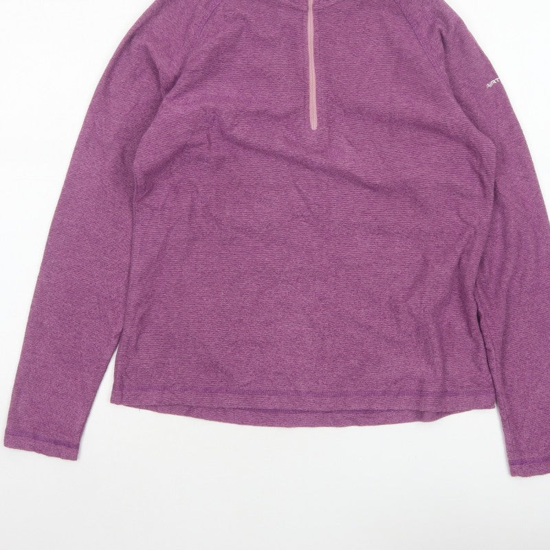 Trespass Women Purple UK 12 M 1/4 Zip High Neck Pullover Sweatshirt