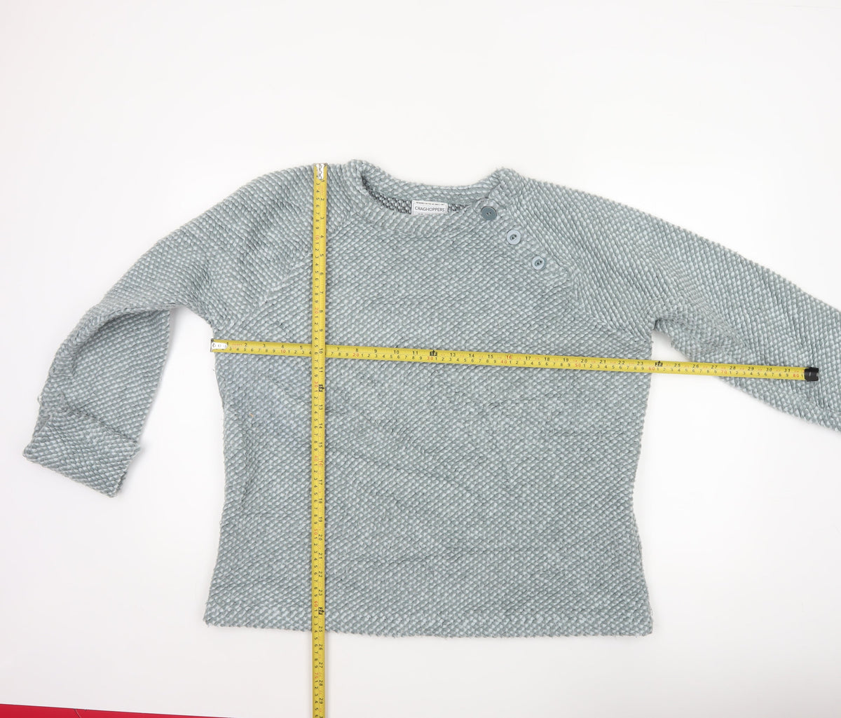 Craghoppers Women Grey UK 18 Henley Knit Button Sweatshirt