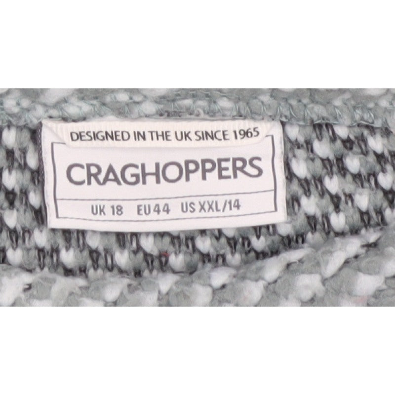 Craghoppers Women Grey UK 18 Henley Knit Button Sweatshirt