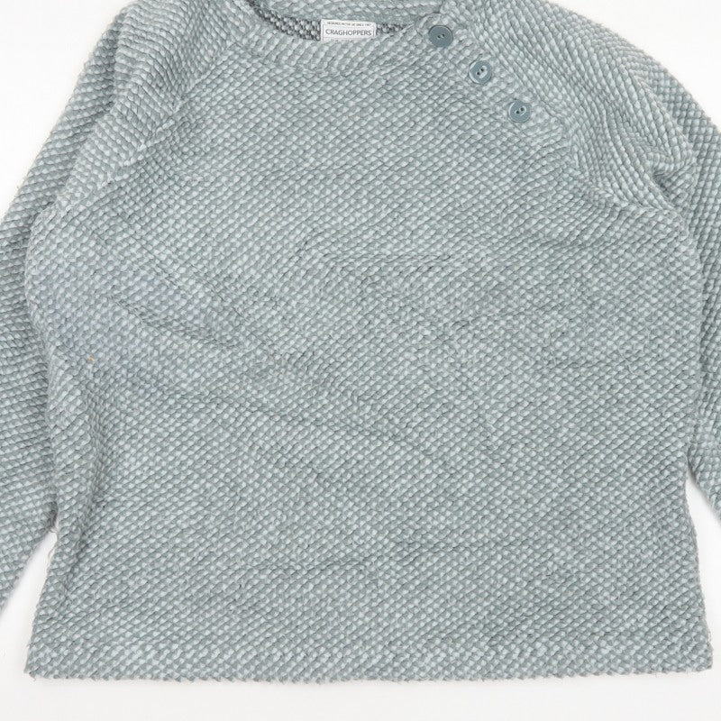 Craghoppers Women Grey UK 18 Henley Knit Button Sweatshirt
