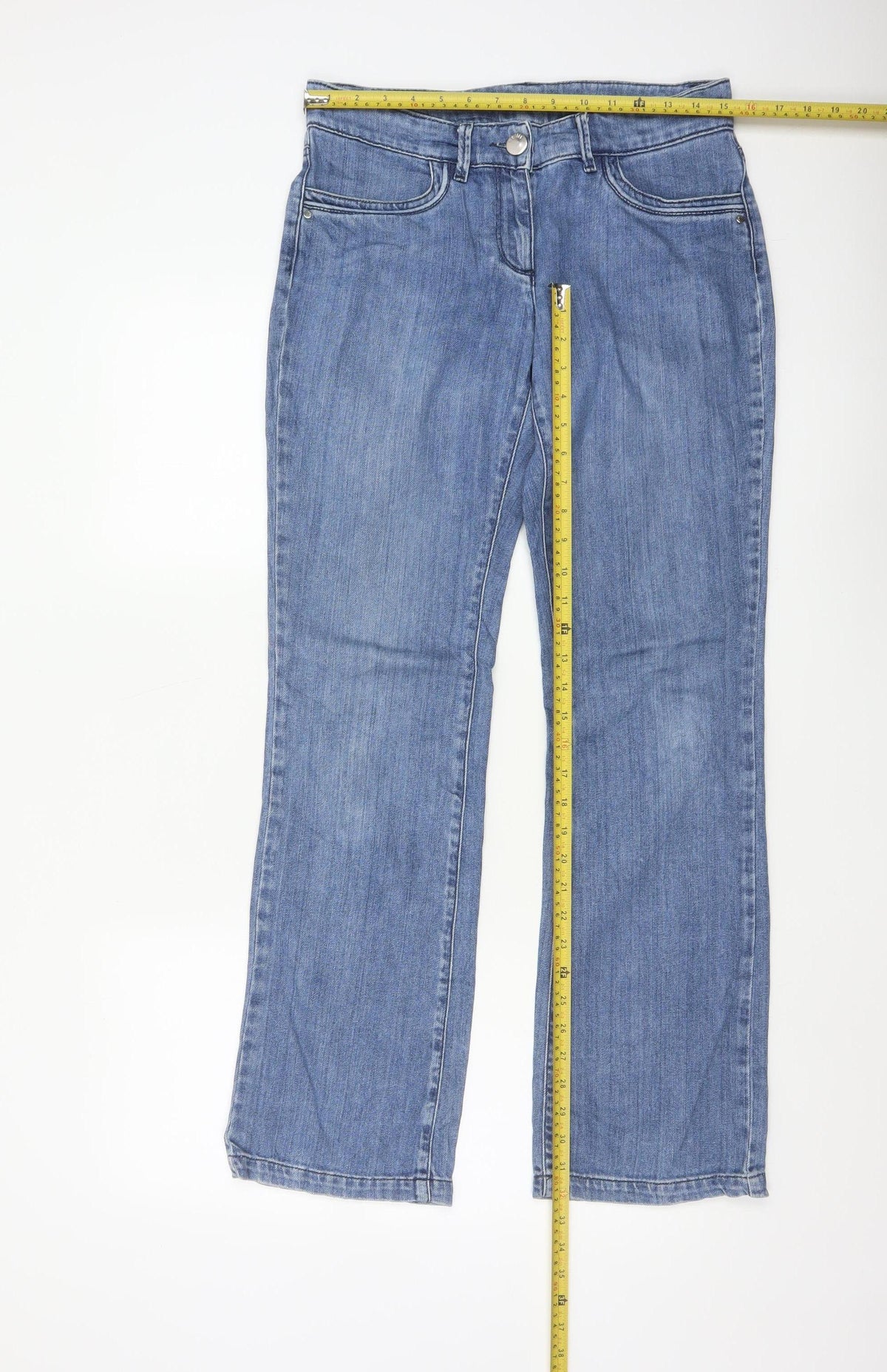 Vero Moda Women’s Blue UK 8 High Rise Straight Leg Denim Jeans