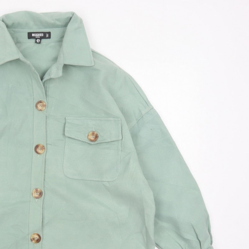 Missguided Women’s Green Petite UK 8 Basic Button Jacket