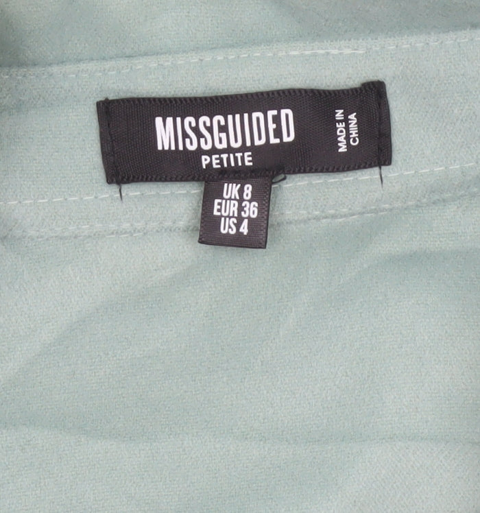 Missguided Women’s Green Petite UK 8 Basic Button Jacket