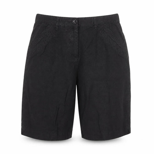 BHS Women’s Black Size 10 Linen Blend Bermuda Tailored Shorts