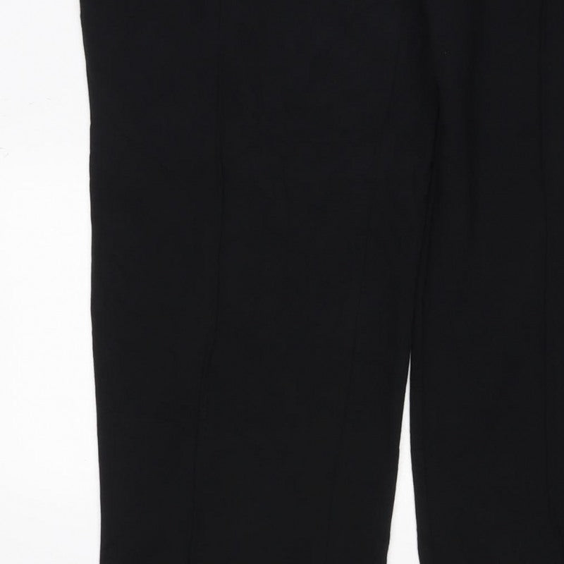 Marks and Spencer Women Black Size 14 Stretch Drawstring Trousers