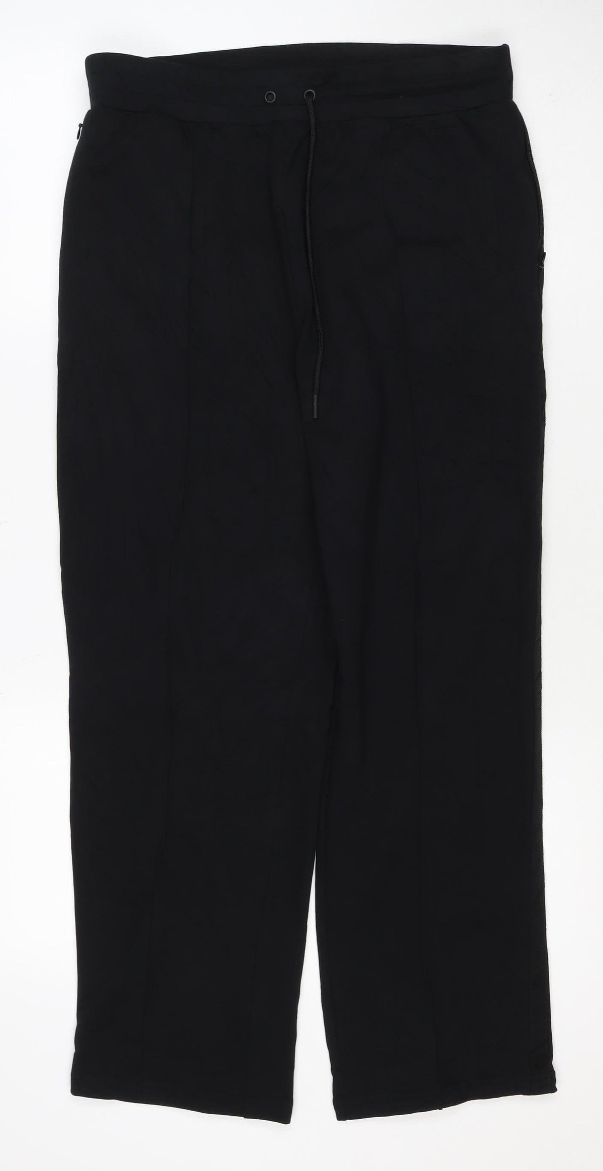 Marks and Spencer Women Black Size 14 Stretch Drawstring Trousers