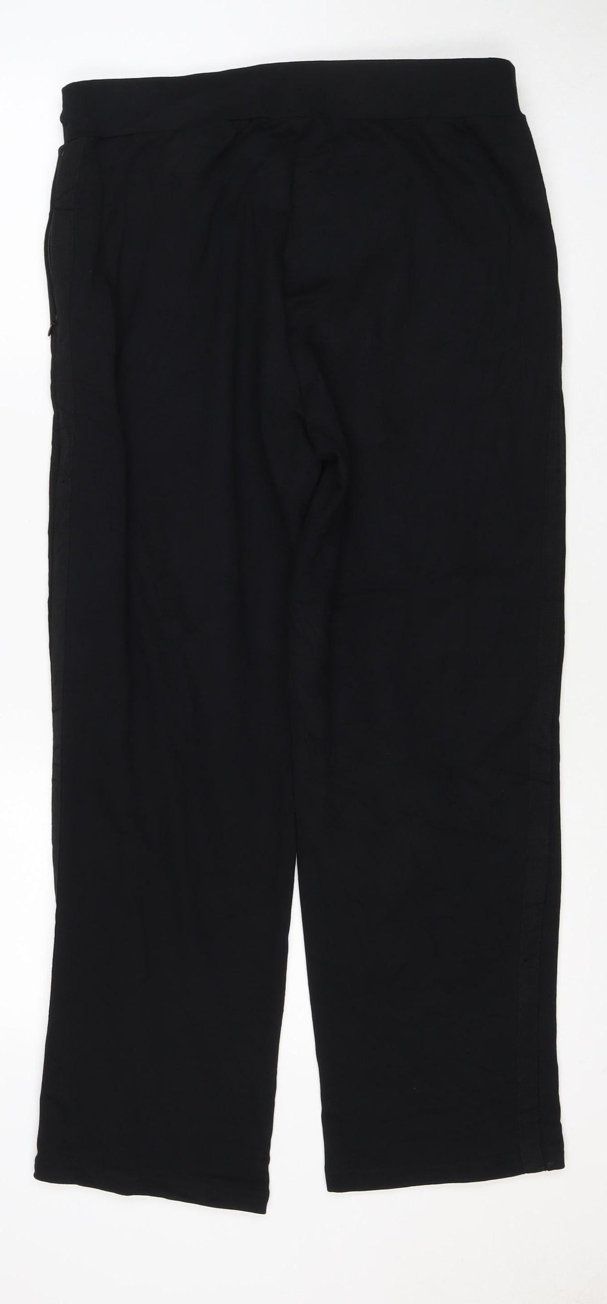 Marks and Spencer Women Black Size 14 Stretch Drawstring Trousers