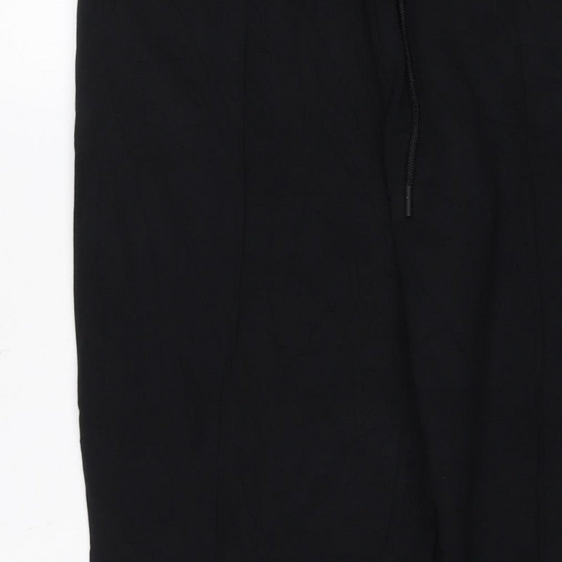 Marks and Spencer Women Black Size 14 Stretch Drawstring Trousers