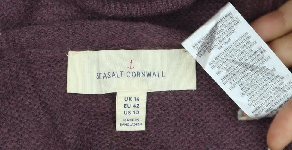 Seasalt Cornwall Women’s Brown UK 14 Wool Blend Crew Neck Jumper
