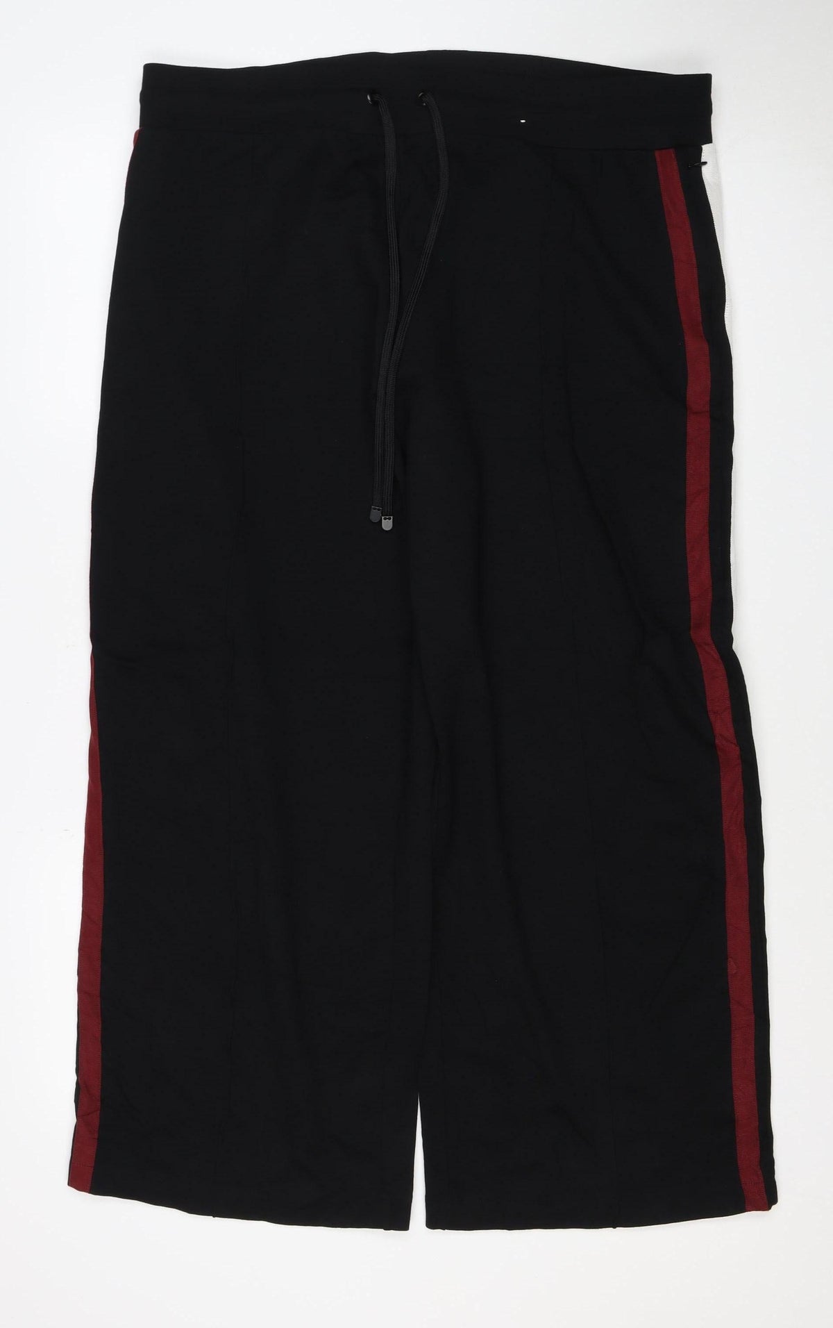 Marks & Spencer Women’s Black Size 20 Regular Drawstring Stripe Joggers