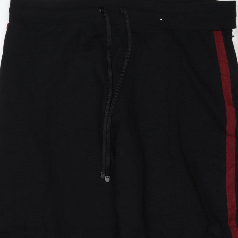 Marks & Spencer Women’s Black Size 20 Regular Drawstring Stripe Joggers