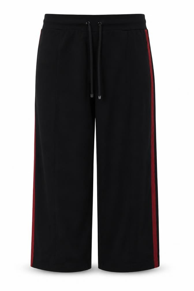 Marks & Spencer Women’s Black Size 20 Regular Drawstring Stripe Joggers